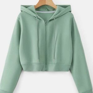 Cropped zip up jacket